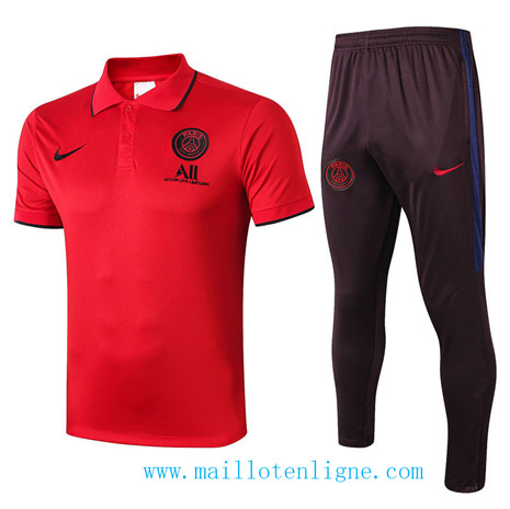 D159 Training de foot Paris Saint-Germain POLO Entrainement Rouge/Noir 2019 2020