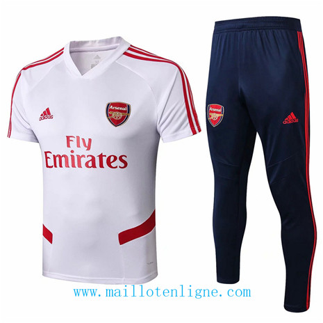 D164 Training de foot Arsenal POLO Entrainement Blanc/Bleu Marine 2019 2020