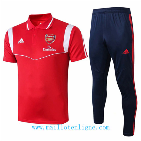 D166 Training de foot Arsenal POLO Entrainement Rouge/Bleu Marine 2019 2020