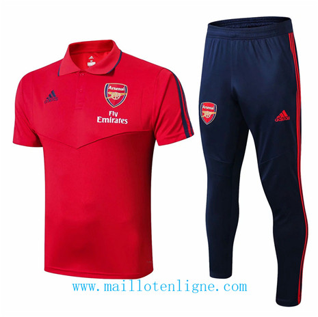 D167 Training de foot Arsenal POLO Entrainement Rouge/Bleu Marine 2019 2020