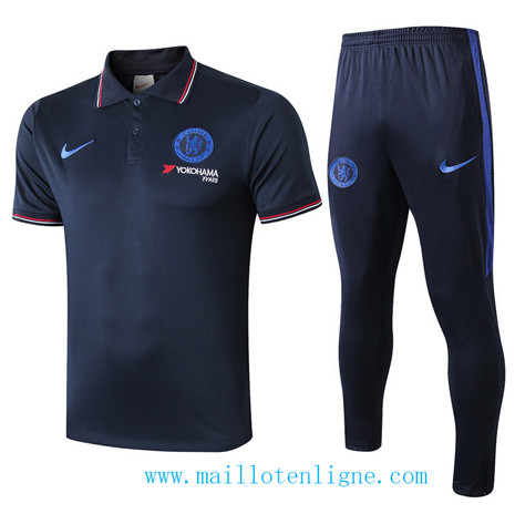 D171 Training de foot Chelsea POLO Entrainement Bleu Marine 2019 2020