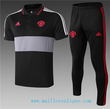 D183 Training de foot Manchester United POLO Entrainement Noir 2019 2020