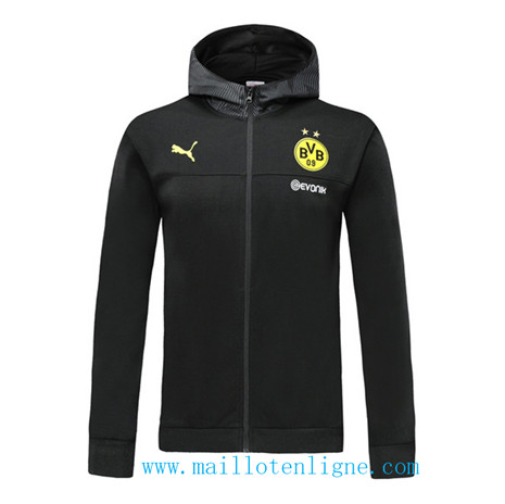 D206 Vestes foot Borussia Dortmund Noir à Capuche 2019 2020