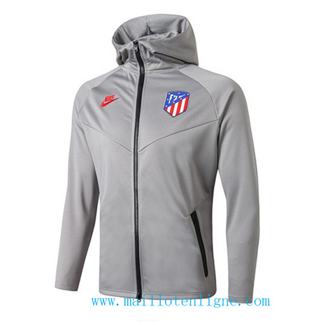 D209 Vestes foot Atletico de Madrid Gris à Capuche 2019 2020