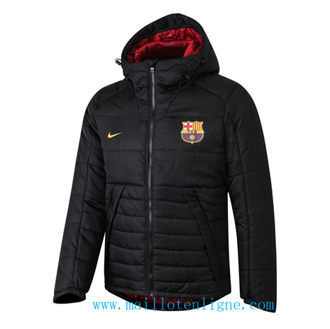 D216 Vestes foot Barcelone Doudoune Noir à Capuche 2019 2020