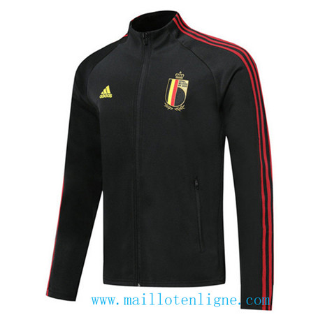 D234 Vestes foot Belgique Noir/Rouge bande 2019 2020