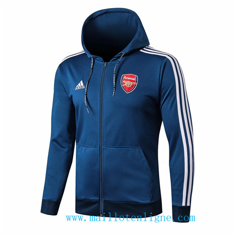 D240 Vestes foot Arsenal Bleu à Capuche 2019 2020