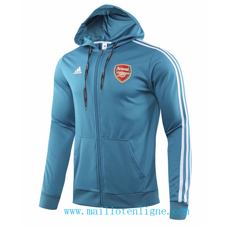 D241 Vestes foot Arsenal Bleu Clair à Capuche 2019 2020