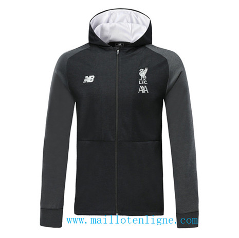 D251 Vestes foot Liverpool Noir à Capuche 2019 2020