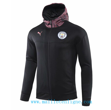 D256 Vestes foot Manchester City Noir/Violet à Capuche 2019 2020