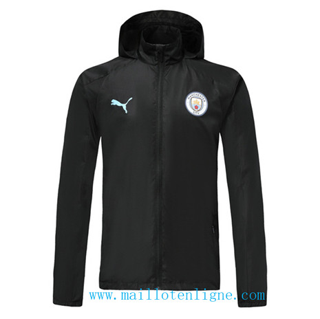 D259 Vestes foot Manchester City Coupe vent black à Capuche 2019 2020