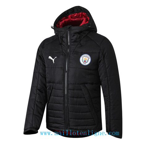 D261 Vestes foot Manchester City Doudoune Noir à Capuche 2019 2020