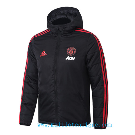 D264 Vestes foot Manchester United Doudoune Noir à Capuche 2019 2020