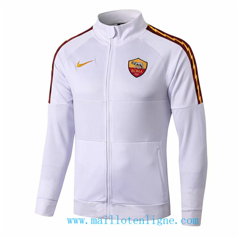 D268 Vestes foot AS Roma Blanc/Bleu Marine 2019 2020