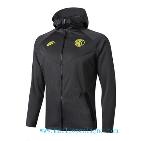 D271 Vestes foot Inter Milan Noir à Capuche 2019 2020