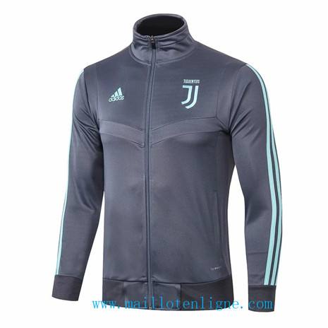 D276 Vestes foot Juventus Gris foncé/Vert bande 2019 2020