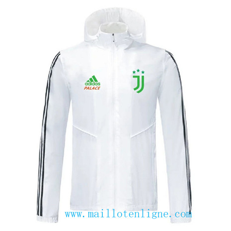 D283 Vestes foot Juventus Special Edition Coupe vent Blanc à Capuche 2019 2020