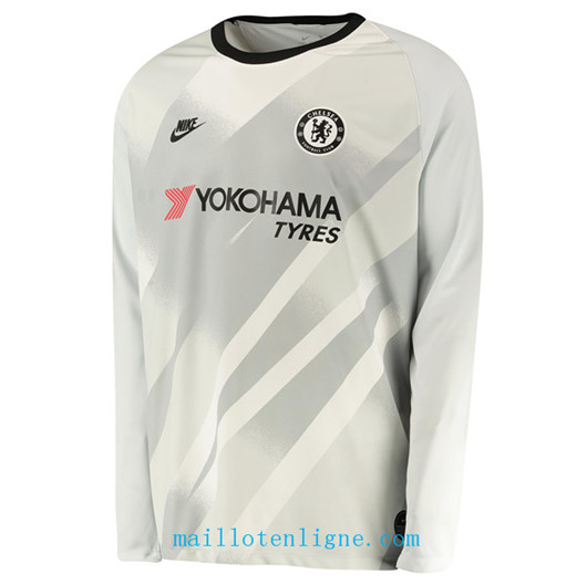 Maillot de foot Chelsea Third Goalkeeper Manche Longue Gris 2019