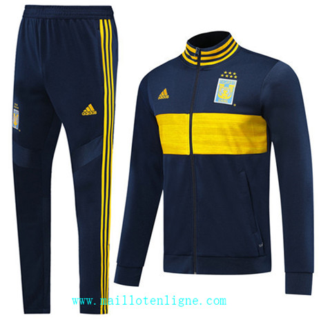 ML025 Veste Survetement Tigres UANL 2019/2020 Bleu Marine/Jaune