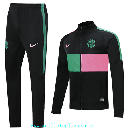 ML028 Veste Survetement Barcelone 2019/2020 Noir Rose/Vert