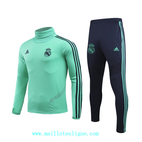 ML036 Survetement Real Madrid 2019/2020 Champions League Vert Col haut