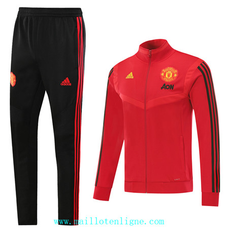 ML049 Veste Survetement Manchester United 2019/2020 Rouge/Noir