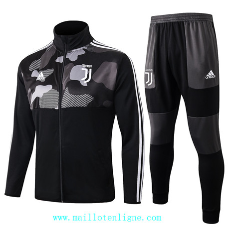 ML055 Veste Survetement Juventus 2019/2020 Noir Col haut