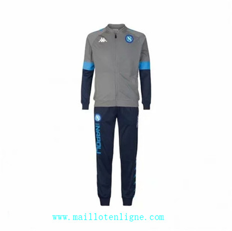 ML058 Veste Survetement Naples 2019/2020 Gris/Bleu Marine