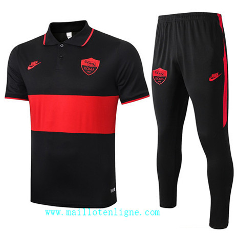 ML094 Ensemble Training de foot As Roma Training POLO 2019/2020 Noir/Rouge