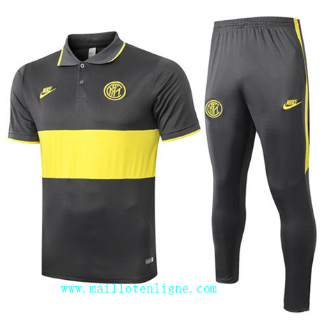 ML095 Ensemble Training de foot Inter Milan Training POLO 2019/2020 Noir/Jaune