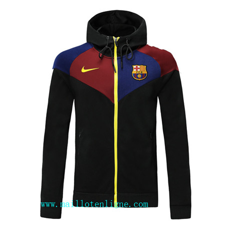 ML103 Vestes foot Barcelone 2019/2020 Noir/Rouge/Bleu à Capuche