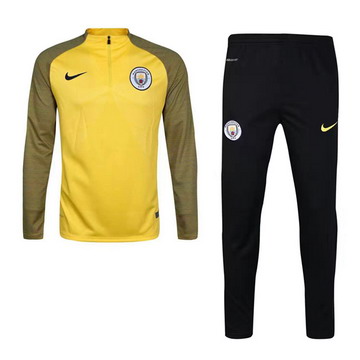 Maillot de Manchester City Formation ML jaune 2017/2018