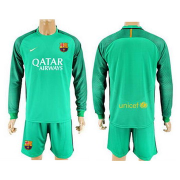 Maillot de Barcelone Manche Longue Gardien vert 2016/2017