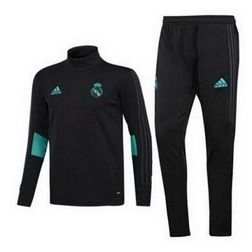 Maillot de Real Madrid Formation ML noir-01 2017/2018