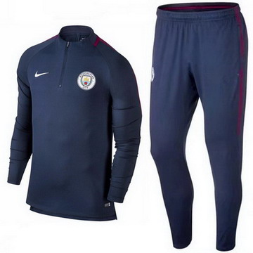 Maillot de Manchester City Formation ML Bleu fonce 2017/2018