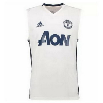 Maillot de Sans Manches Manchester United Blanc 2017/2018