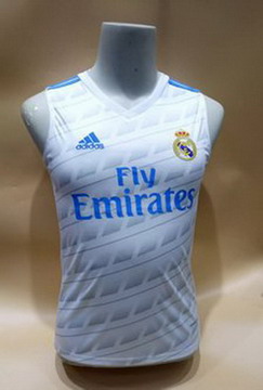 Maillot de Sans Manches Real Madrid Blanc 2017/2018