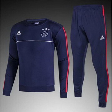 Maillot de Ajax Formation ML Bleu-01 2017/2018