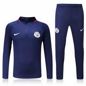 Maillot de Manchester City Formation ML Bleu fonce-01 2017/2018