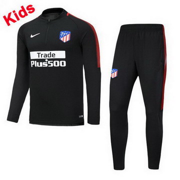 Maillot de Atletico Madrid Enfant Formation ML Noir 2017/2018