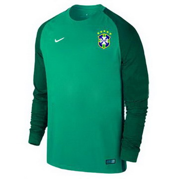 Maillot de Bresil Manche Longue Gardien Vert fonce 2017/2018