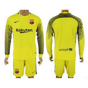 Maillot de Barcelone Manche Longue Gardien Jaune 2017/2018