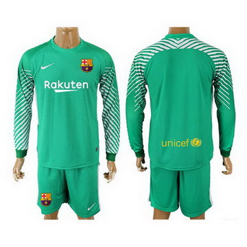 Maillot de Barcelone Manche Longue Gardien Vert 2017/2018