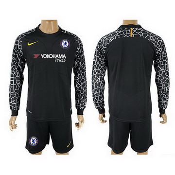 Maillot de Chelsea Manche Longue Gardien Noir 2017/2018