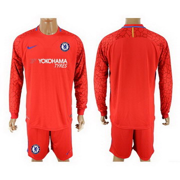 Maillot de Chelsea Manche Longue Gardien Rouge 2017/2018