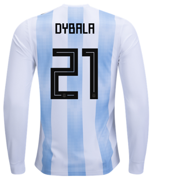 Maillot Argentine Dybala 21 ML Domicile Coupe du monde 2018