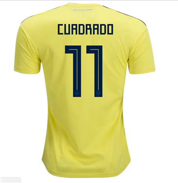 Maillot Colombie CUADRADO 11 Domicile Coupe du monde 2018