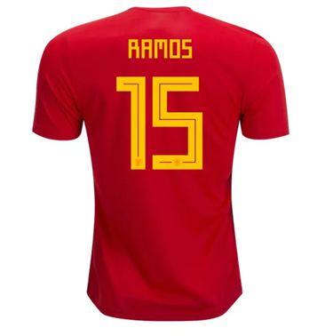 Maillot Espagne 15 RAMOS Domicile Coupe du monde 2018