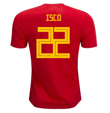 Maillot Espagne 22 ISCO Domicile Coupe du monde 2018