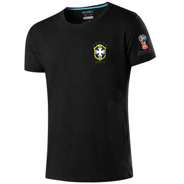 Maillot T Shirt Brésil Noir Coupe du monde 2018